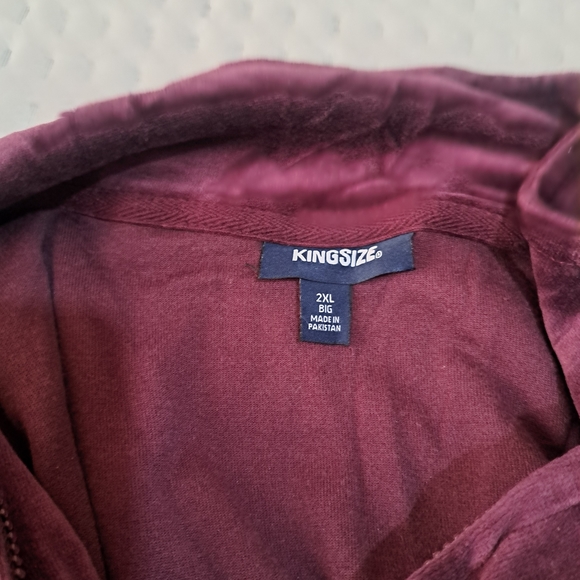 King Size  Swetpants set Women  Plus Size 2XL Velvet  Burgundy - Picture 3 of 10